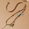 Nuevo cordón de cuero encerado estilo retro minimalista chino tejido a mano cordón para collar de múltiples tesoros cordón para colgar colgante de ágata y jade
