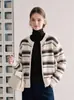 Cárdigan de punto de manga larga a rayas, nuevo estilo otoño/invierno para mujer, corte holgado, adelgazante, suéter de cuello redondo, prenda exterior