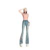 Jeans Acampanados Estilo Chino Vintage para Mujer, Otoño 2026, Pantalones Bootcut Delgados Elásticos Ajustados Bordados para Figuras Pequeñas