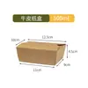 Caixa de Embalagem Descartável de Papel Kraft para Levar para Catering, Frango Frito, Comida Cozida, Bento Box para Refeição Leve, Espetinhos Fritos com Compartimentos
