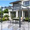 Treliça de Uva Mo Family Toldo para Sol Pátio de Villa Externa Treliça de Uva de Liga de Alumínio Pavilhão Lazer Abrigo Solar para Chuva