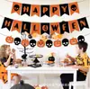Faixa de Halloween com Glitter Dourado Transfronteiriça Decoração de Festa Bandeirinhas de Fantasma com Glitter Bandeirinhas de Papel de Fantasma Fofas Feitas Sob Medida