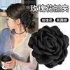 Presilha de Cabelo Floral para Mulheres com Cabelo Grosso, Design de Flor Realista, Estilo de Feriado Presilha Lateral de Flor Grande Acessório de Cabelo