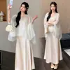 2026 Verano Nuevo Vestido de Maternidad Nuevo Estilo Chino Vestido de Tirantes Conjunto de Maternidad