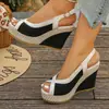 Sandalias de Plataforma con Cuña Tallas Grandes Sandalias Romanas de Comercio Exterior Transfronterizo Europeo y Americano Sandalias de Verano para Mujer 2026 Nuevas Suela Gruesa Boca de Pez