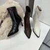 Botines de Moda con Punta Fina, Botines Ajustados, Nuevo Diseño Urbano Otoño e Invierno 2025, Mismo Diseño que las Estrellas, Botines Cortos de Tacón Alto