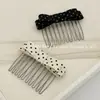 Grampo de Cabelo com Laço de Bolinhas Estilo Coreano Pente de Cabelo Grampo Fofo de Princesa Pente Invertido Presilha de Cabelo Presilha Doce Fresca para Franja