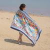 Bufanda de estilo étnico, toalla de playa para viajes al mar, bufanda de seda estampada, chal de protección solar, bufanda de sarga, venta directa al por mayor de fábrica
