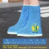 Cubrezapatos de lluvia para niños, impermeables, antideslizantes, engrosados, resistentes al desgaste y a la lluvia, cubrezapatos altos para niños y niñas, botas de lluvia de silicona para días lluviosos