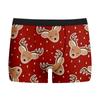 Cueca Masculina Estampada de Natal Nova Respirável Confortável Boxer de Seda de Leite Boxer com Estampa Digital de Seda de Leite