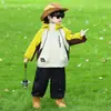 Jaqueta 3 em 1 Infantil para Exterior, Estilo Primavera e Outono, Casaco Corta-vento Legal e Estiloso para Meninos, Corta-vento com Capuz para Meninos
