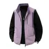 Chaleco Sidalet de lana y algodón con bloques de color para exteriores, chaqueta de algodón sin mangas de invierno holgada con cuello alto, prenda exterior elegante