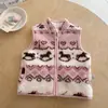 Colete de Lã Infantil Ningli Estilo Outono/Inverno Masculino Jaqueta Infantil Cartoon com Lã Capa de Bebê Fofa Feminina Estilosa