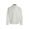 Camisa masculina de manga comprida com listras verticais estilo retrô americano, solta e casual, adequada para primavera e outono, camisa versátil com colarinho estilo japonês