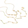 Collar en forma de Y con incrustaciones de diamantes estilo Ins, Diseño de nicho de lujo ligero con múltiples piedras de circonita, Juego de joyas para suéter de acero inoxidable, Pulsera, Collar