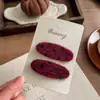 Pinza de Pelo Ovalada de Felpa Estilo Coreano con Puntos para Niña Pinza de Pelo Versátil de Gama Alta Pinza de Pelo Pinza Lateral para Flequillo