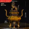 Incensário de Cobre decoração criativa lótus sentado leão agarwood sândalo queimador dourado esculpido incensário doméstico suporte de fera fogão
