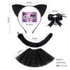 Halloween Enfeite de Cabeça de Animal Novo Tiara de Gato Conjunto de Cauda de Pelúcia para Adulto Tiara de Orelha de Gatinho Adereços para Fantasia