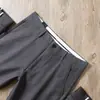 Estación Europea 2026 Otoño e Invierno Pantalones Rectos para Hombre, Algodón Elástico, Gris Oscuro Lavado, Original Nuevos Gruesos Pantalones Casual de Negocios