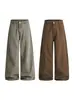 Ropa para Hombre Lktm Diseño Desestructurado Retro Americano Pantalones Casuales Lavados Unisex Sueltos Arrugados Pierna Recta Pantalones Caídos