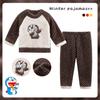 Pijamas de felpa cálidos de dibujos animados para niños y niñas, ropa de casa japonesa con cuello redondo, novedad de invierno de 2025