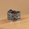 Anel de Dedo Indicador Largo Vintage Elegante de Prata Pura Rei Cervo Dourado Peônia Fênix Ajustável Anel Feminino de Prata Pura Novo Modelo