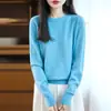 Nueva colección de otoño e invierno: Suéter de punto calado, cuello redondo, con dobladillo enrollado, corte holgado, manga larga, perfecto como capa interior o capa base
