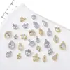 Mini Gota de Agua Oval Corazón Estrella de Cinco Puntas Forma de Corazón Zirconia Incrustada Cobre Puro Colgante Pendiente Hecho a Mano Borla Colgante Materiales