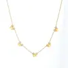 Estilo Coreano y Japonés Versátil Elegante Concha Blanca Lazo Dorado Chapado Cadena Colgante Joyería de Acero Inoxidable Simple Conjunto de Alta Gama