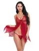 Comercio Exterior Europeo y Americano de Amazon Lencería Erótica Malla Transparente Camisón Sexy Ribete de Encaje Camisola Ropa de Dormir Ropa de Casa