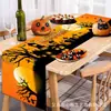 Toalha de Mesa Halloween Transfronteiriça 2025 Novo Estilo Toalha de Mesa Banner Impresso de Alta Qualidade Decoração de Festa de Feriado Bandeira Personalização