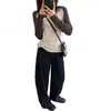¡Moda coreana de alta gama! El sueño de la figura en forma de pera: súper adelgazantes, corte curvo, tiro alto, versátiles, jeans de largo hasta el suelo para otoño