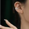 Clip para la Oreja Estrella Distintiva Mismos Agujeros en la Oreja Aretes Trendy Spice Hip-Hop Doble Capa Diamante Completo Clip para la Oreja Letra A