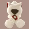 2026 Nuevo Modelo Sombrero de Peluche de Oso a Prueba de Frío y Cálido, Bufanda y Guantes Todo en Uno para Mujer, Sombrero Grueso de Invierno para Ciclismo con Protección para las Orejas