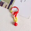 Llavero Colgante de Cadena de Cuentas de Letras Coloridas Estilo Ins, Anillo de Tarjeta Fresco y Sencillo, Llavero con Campana, Accesorio DIY