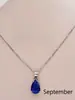 Conjunto de collar y aretes transfronterizos europeo y americano piedra de nacimiento de diciembre circonita acero inoxidable colgante de gota