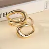 Moda Retro Transfronteriza Europea y Americana Estilo Geométrico de Aleación Pulsera Abierta de Resorte Ancha Brillante Hueca para Mujer