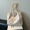 Bolso Tote Estampado Nuevo de Verano 2025 Bolso de Gran Capacidad para Estudiantes Mujeres con Buen Aspecto y Chicas que Van a Clase al Hombro