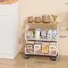 Estante de almacenamiento doméstico para cestas de frutas y verduras, organizador de juguetes y bocadillos para sala de estar, carrito pequeño multifuncional de pie para uso doméstico