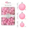 Bolas Navideñas con Terciopelo Temu Nuevo Producto Transfronterizo, Set de Caja de Color de 42 Piezas, Adornos de Árbol de Navidad de Terciopelo, Decoraciones Festivas