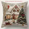 Navidad Festividad Cálido y Acogedor Árbol de Navidad Papá Noel Muñeco de Nieve Elemento Temático Fiesta Funda de Almohada Venta al por Mayor Transfronteriza