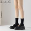 Calcetines cortos hasta la rodilla Calcetines JK japoneses Calcetines de compresión delgados para piernas Calcetines de media caña para mujer Primavera y otoño Color sólido blanco y negro Calcetines hasta la rodilla Calcetines de algodón puro para mujer