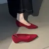 Zapatos retro simples sin cordones de piel de oveja suave para mujer, elegantes zapatos Mary Jane franceses con punta para ir al trabajo.
