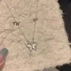 Nuevo Collar de Plata de Ley S925 con Mariposa Estilo Dulce para Mujer Estilo Bosque Personalidad Exquisita Sentido de Alta Gama Cadena para Clavícula