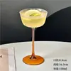 Copa de Vidrio Retro de Nicho con Base Alta y Acabado de Lujo, Especialmente Elaborada para una Margarita Ligeramente Embriagadora, Copa para Cóctel de Champaña Espumoso