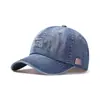 Gorra de Béisbol Lavada de Mezclilla con Efecto Desgastado Bordada en Inglés para Otoño e Invierno, Parche de Comercio Exterior, Tela de Moda, Visera Curva, Protector Solar, Gorra de Pato para Hombres