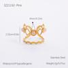 Anillo de acero inoxidable con piedra natural, estilo retro europeo y americano, con apertura turquesa, ajustable, pulsera personalizada multicapa.