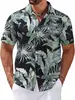 Estación Independiente Transfronteriza Camisa de Manga Corta Caliente para Hombre Playa Hawaiana Moda Estampada en 3D Camisa de Cuello Alto Versátil