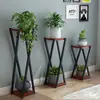 Suporte de Flores de Ferro para Varanda, Suporte de Flores Combinado de Dois Níveis para Piso Interno para Plantas Verdes, Suculentas e Plantas de Entrada