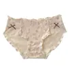 Ropa interior de algodón puro para niñas, Ropa interior de encaje de algodón puro para mujer, Dulce lazo, Algodón completo, Entrepierna extendida, Bragas de cintura media para damas